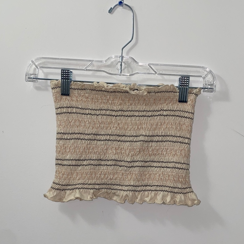 American Eagle Outfitters Beige Smocked Top